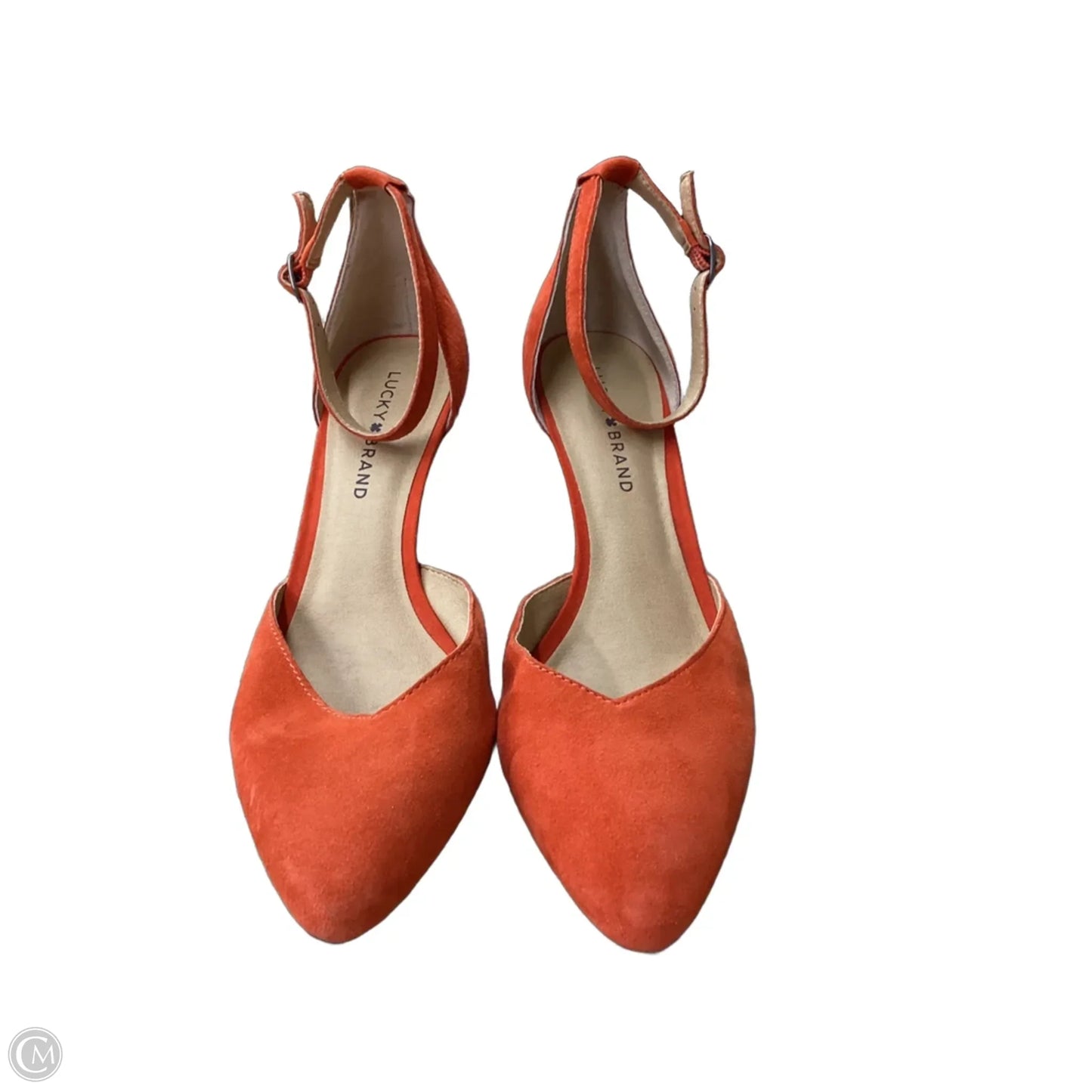 Sandals Heels Block By Lucky Brand In Orange, Size: 9