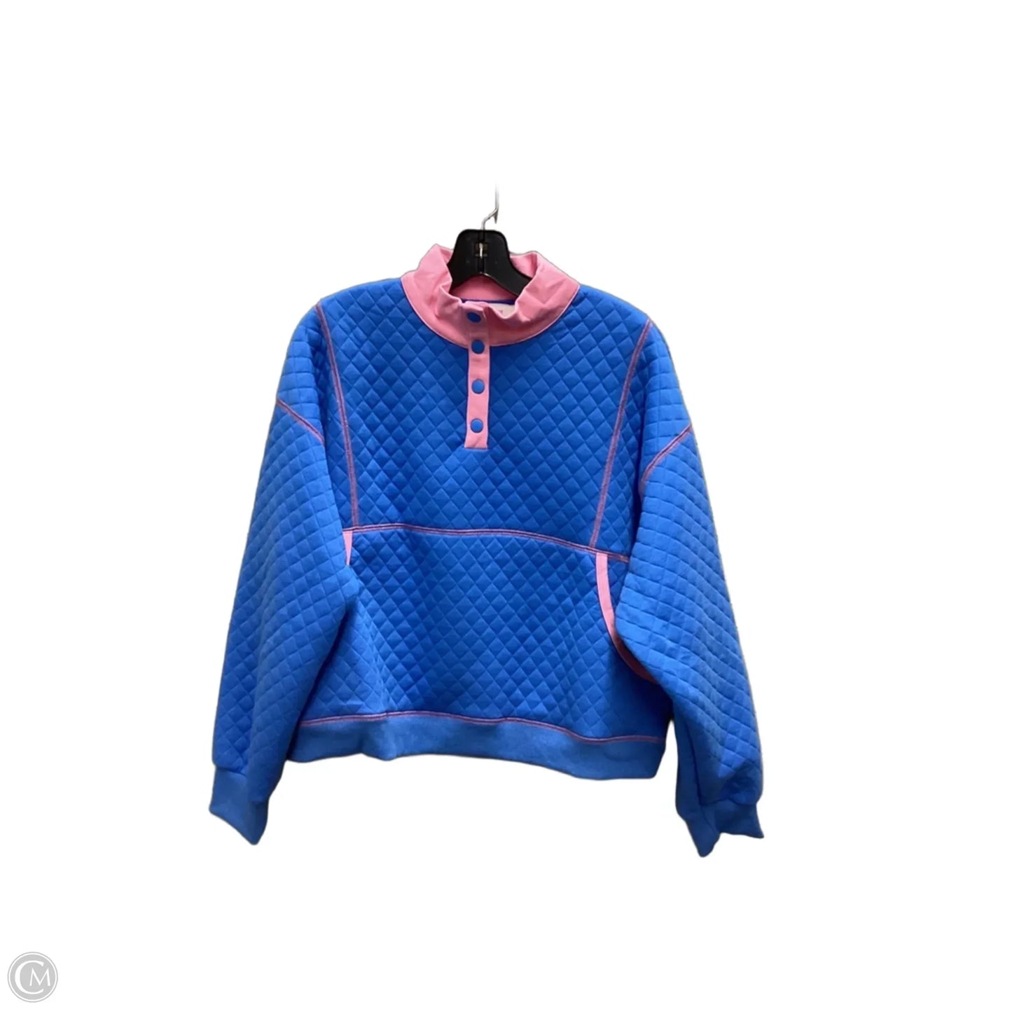 Sweatshirt Collar By Peach Love Cream California In Blue & Pink, Size: L