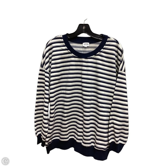 Sweatshirt Crewneck By Le Lis In Blue & White, Size: S