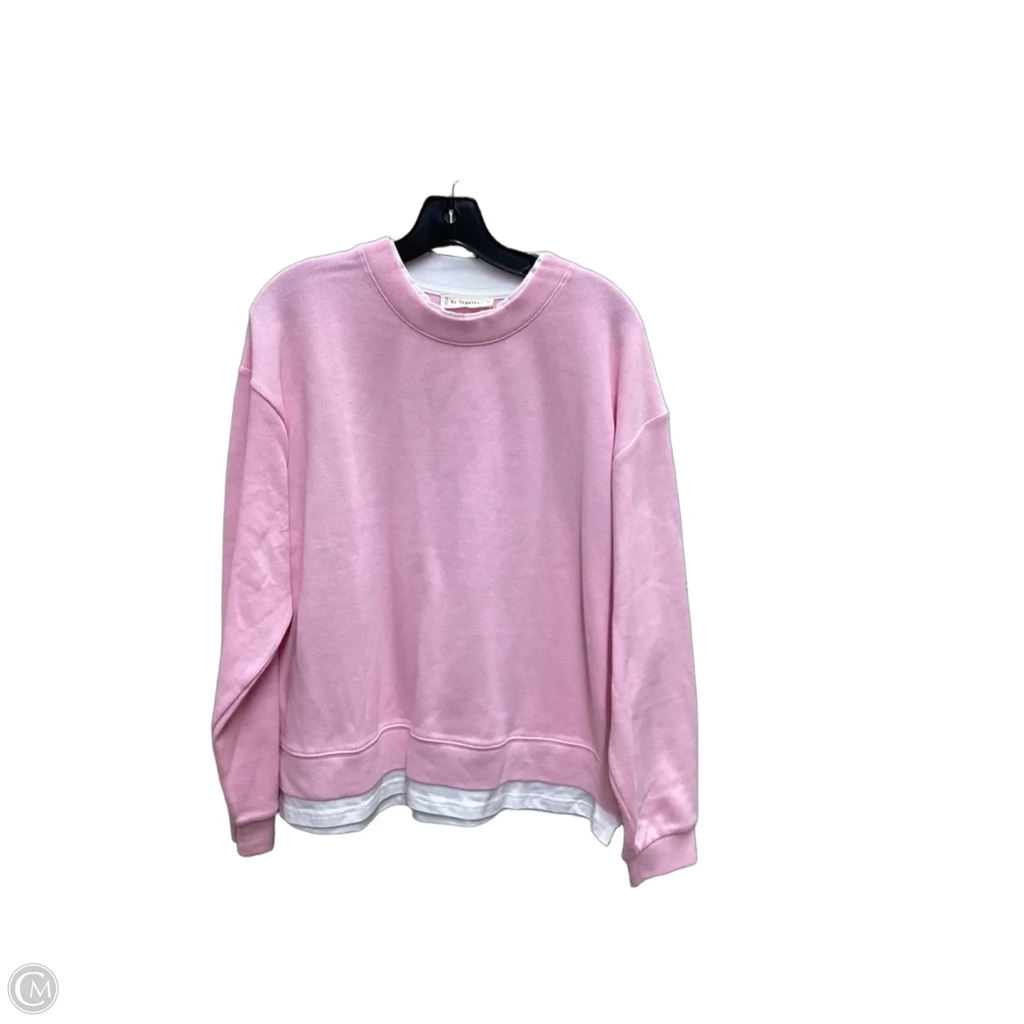 Sweatshirt Crewneck By By Together In Pink & White, Size: M