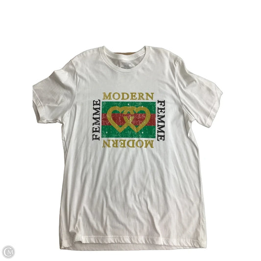 Top Short Sleeve Basic By Clothes Mentor In White, Size: Xl