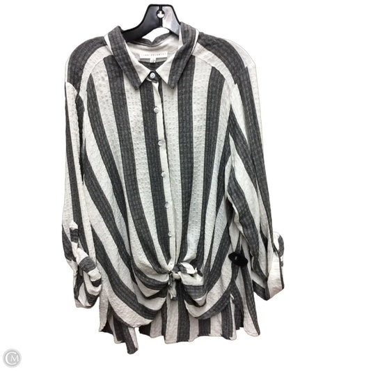 Top Long Sleeve By Jane And Delancey In Striped Pattern, Size: 1x