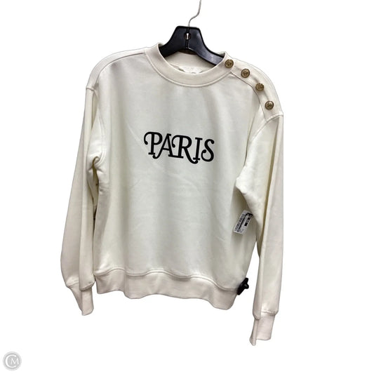 Sweatshirt Crewneck By H&m In Cream, Size: Xs