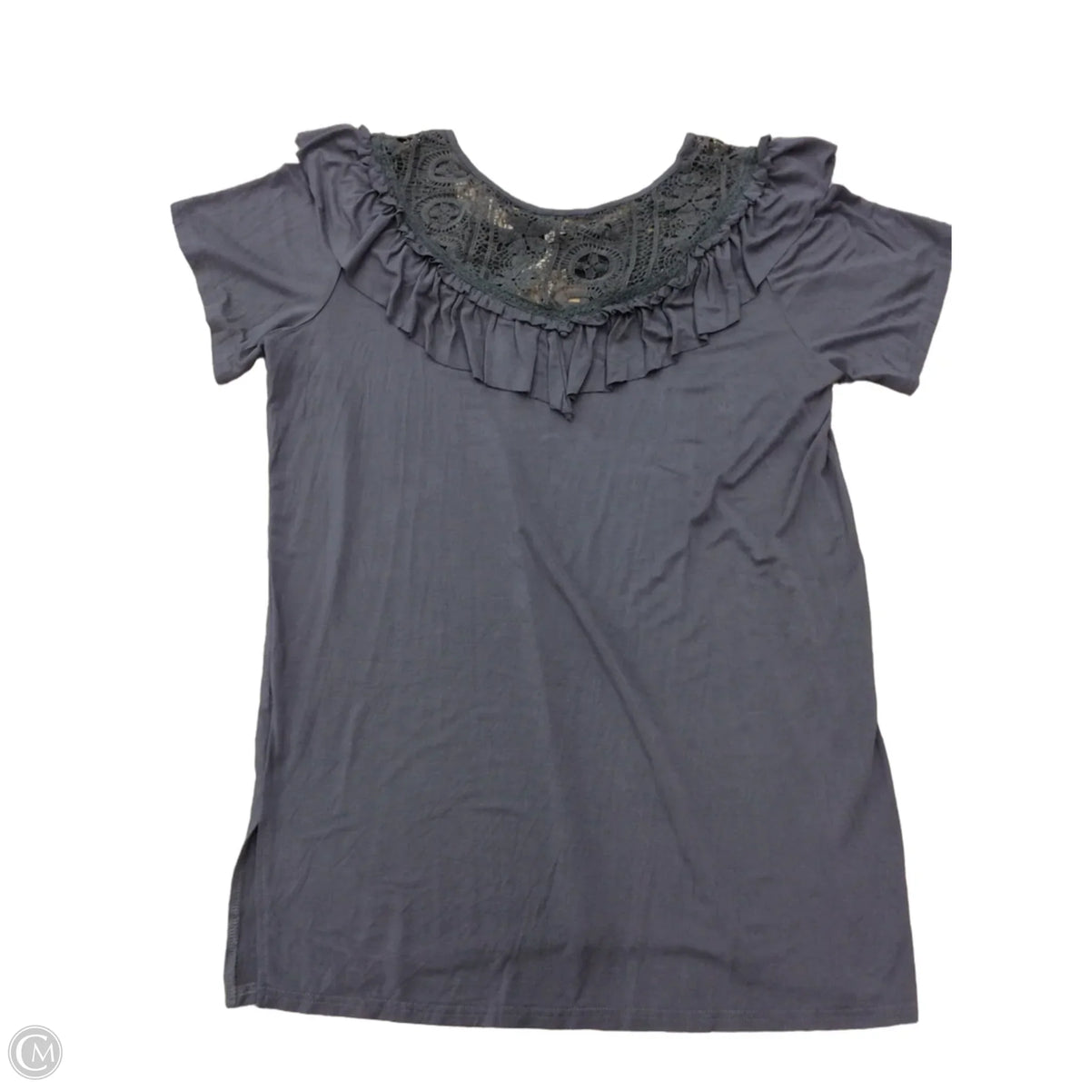 Top Short Sleeve By Pol In Grey, Size: S