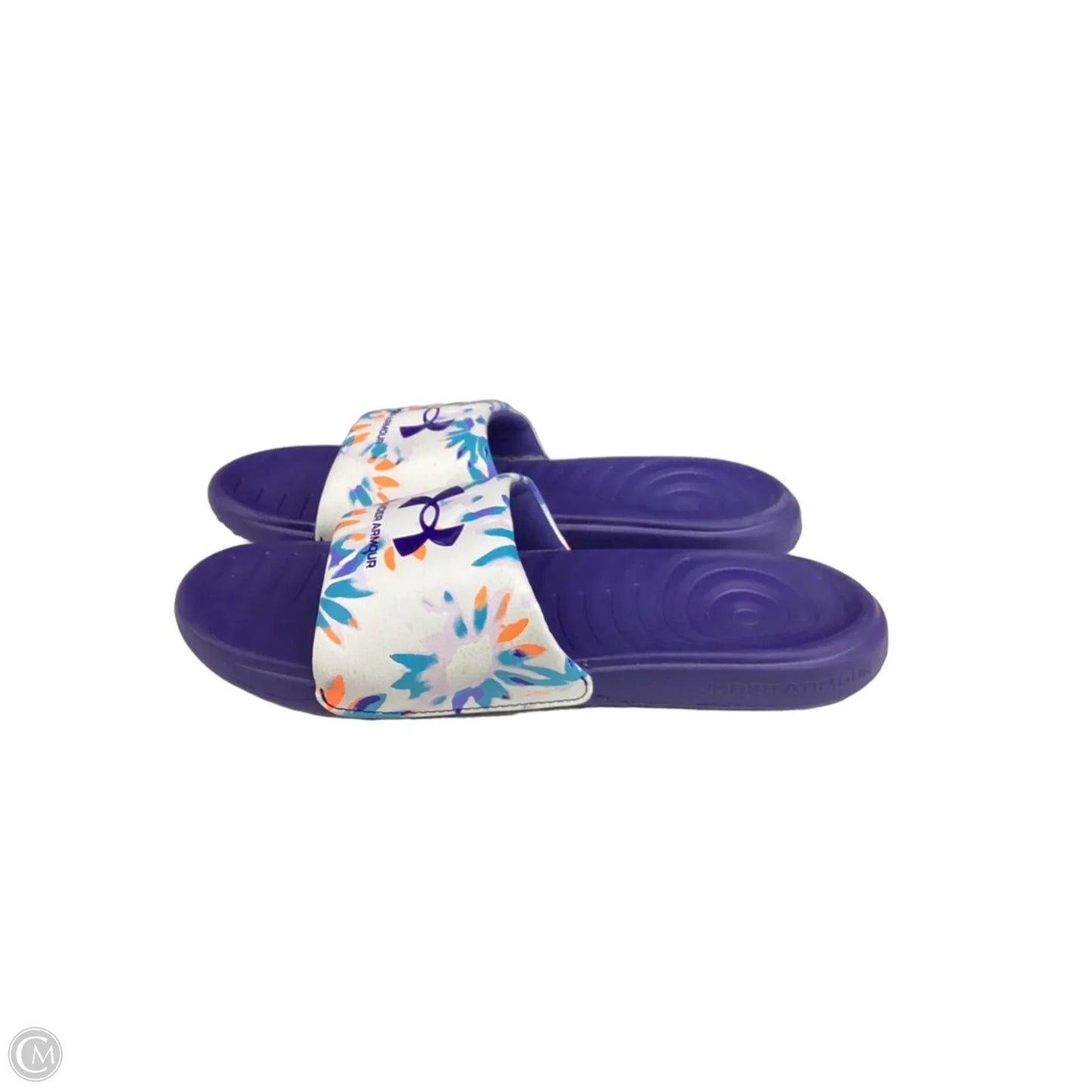 Sandals Flats By Under Armour In Blue & Orange, Size: 9
