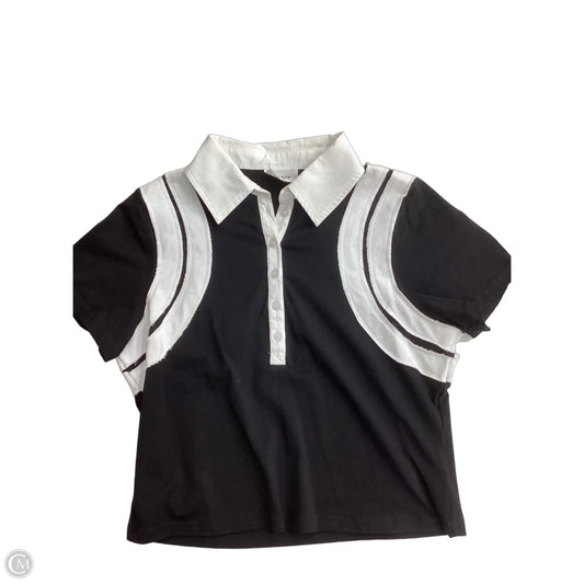 Top Short Sleeve Basic By Heyson In Black & White, Size: L