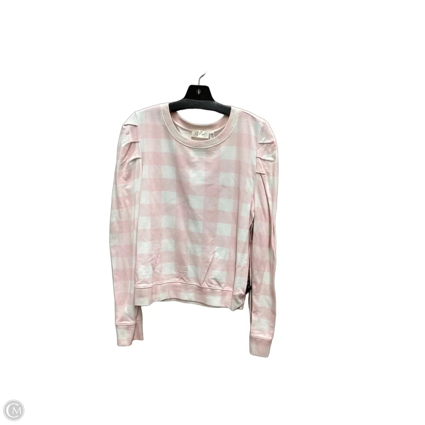 Sweatshirt Crewneck By Rd Style In Pink & White, Size: L