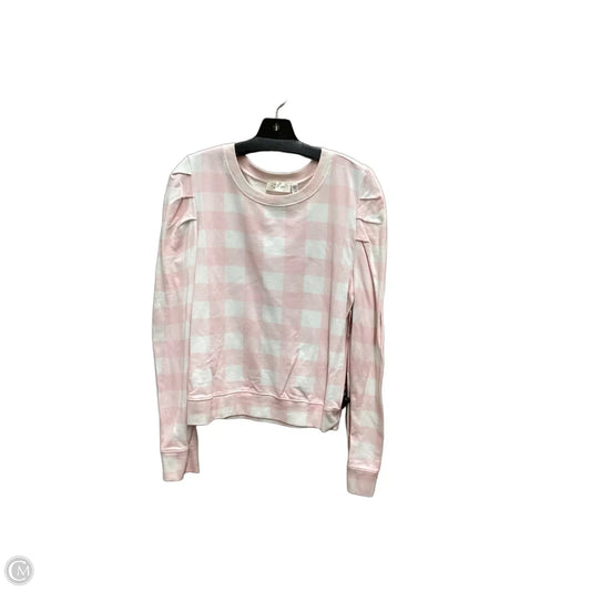 Sweatshirt Crewneck By Rd Style In Pink & White, Size: L
