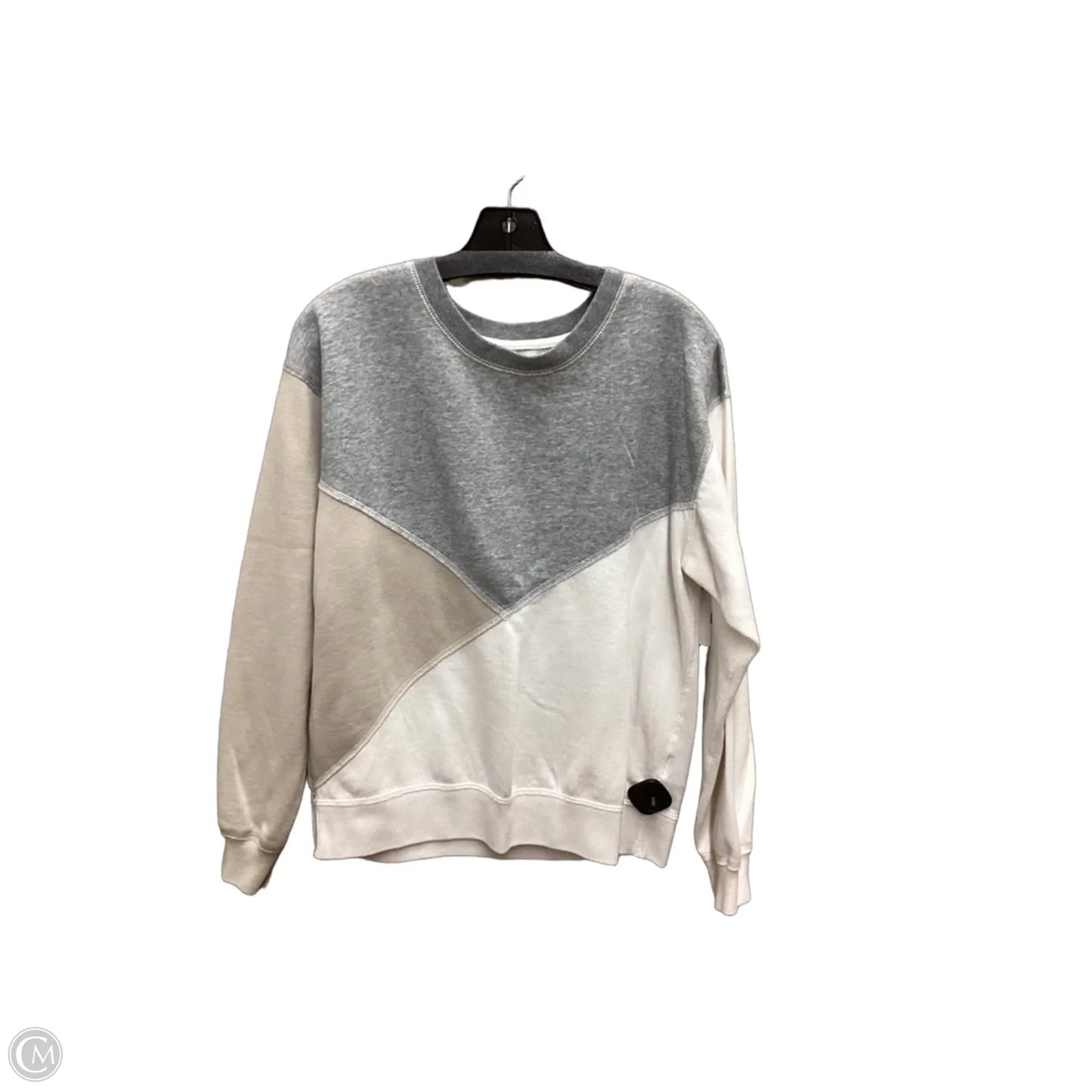 Sweatshirt Crewneck By Abercrombie And Fitch In Grey & White, Size: M