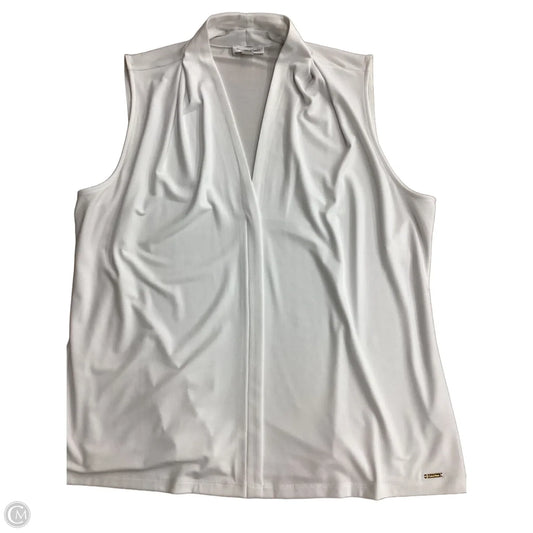 Blouse Sleeveless By Calvin Klein In White, Size: 1x