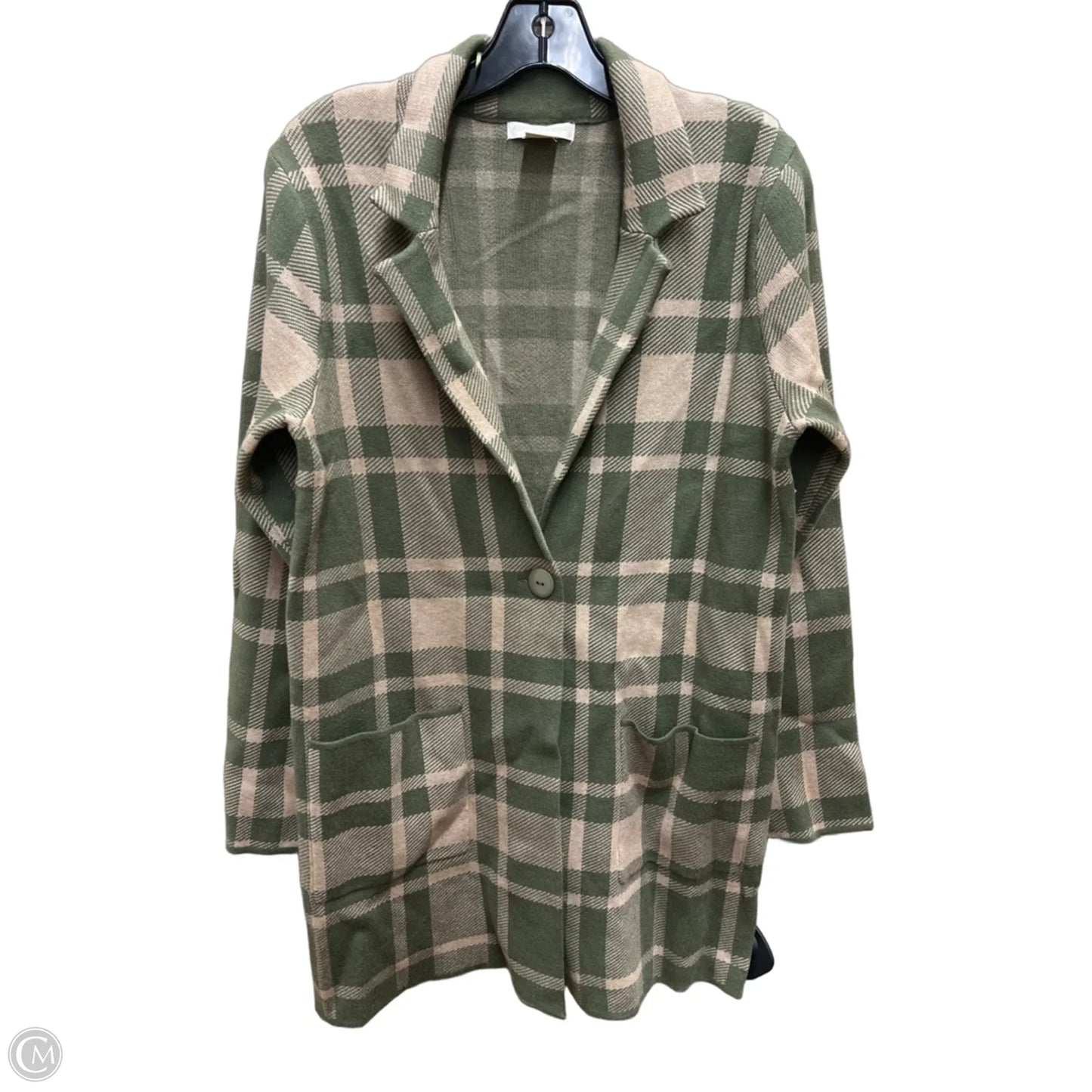Blazer By Christian Siriano In Green & Tan, Size: M