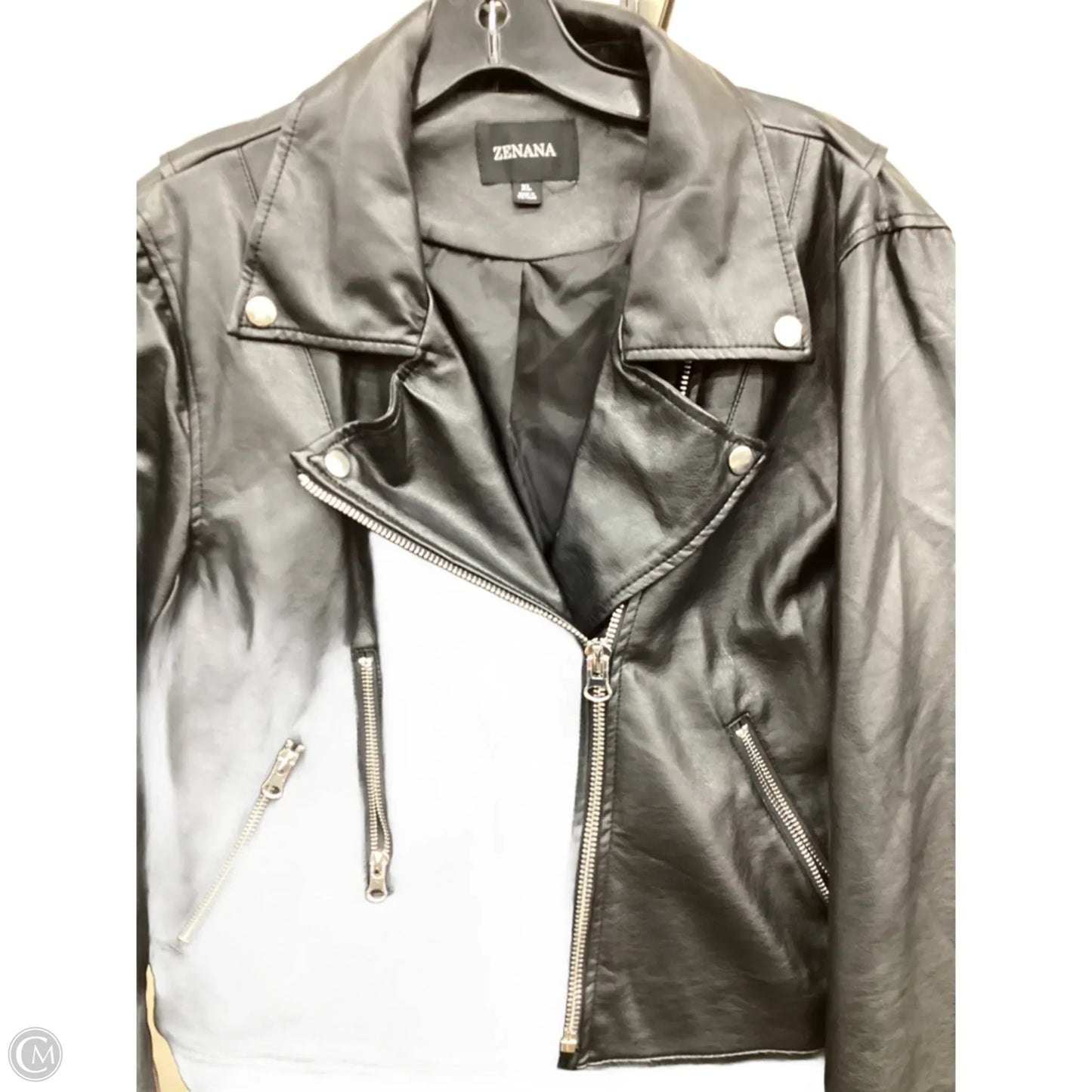 Jacket Moto By Zenana In Black, Size: Xl