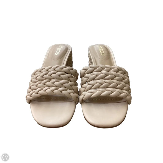 Sandals Heels Block By Chicos In Beige, Size: 7