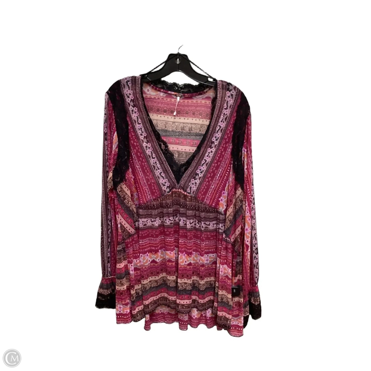Top Long Sleeve By Free People In Pink, Size: M