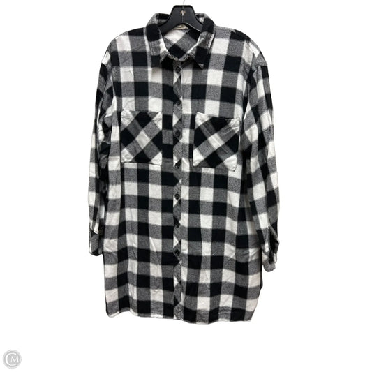 Top Long Sleeve By Ee Some In Checkered Pattern, Size: S