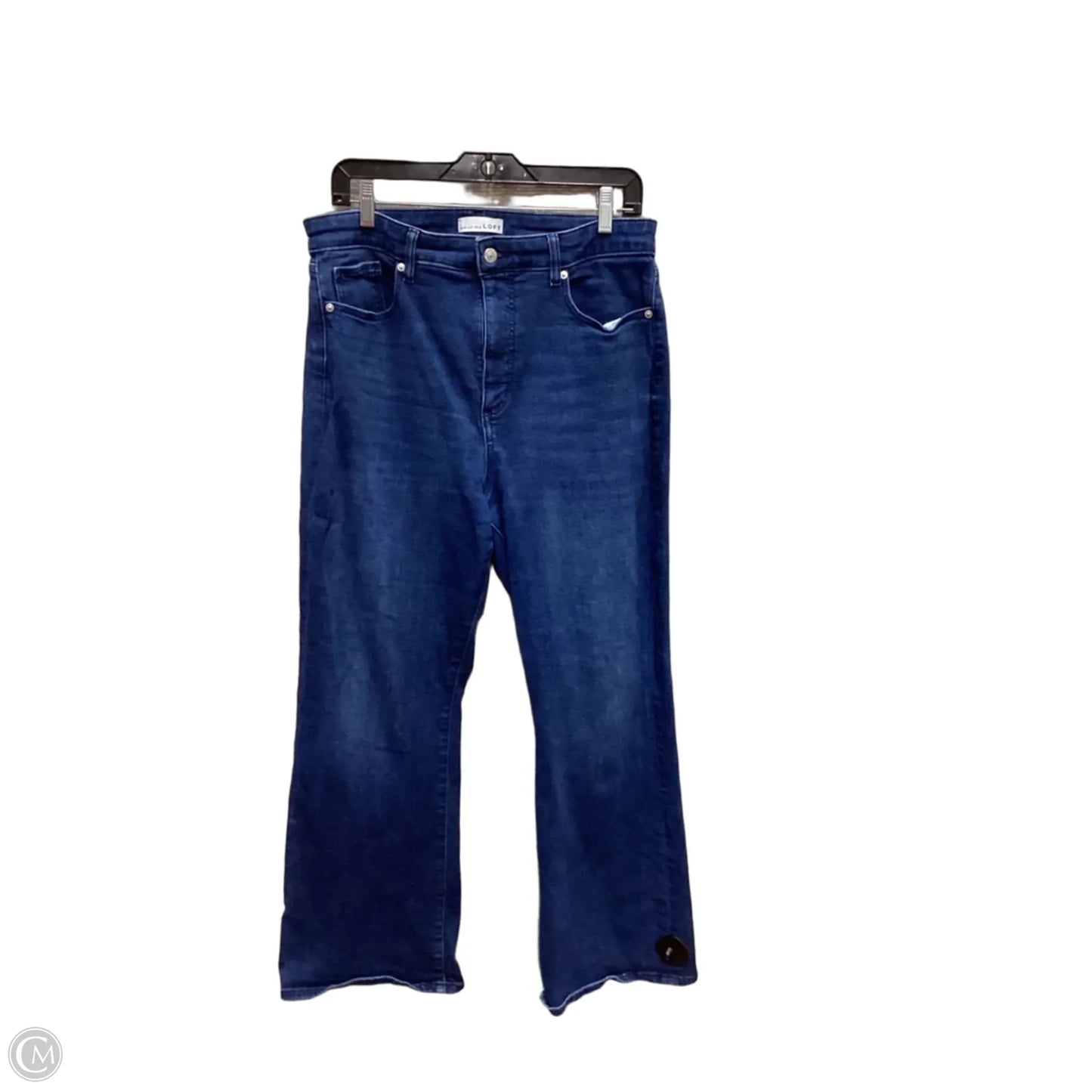Jeans Flared By Loft In Blue Denim, Size: 14