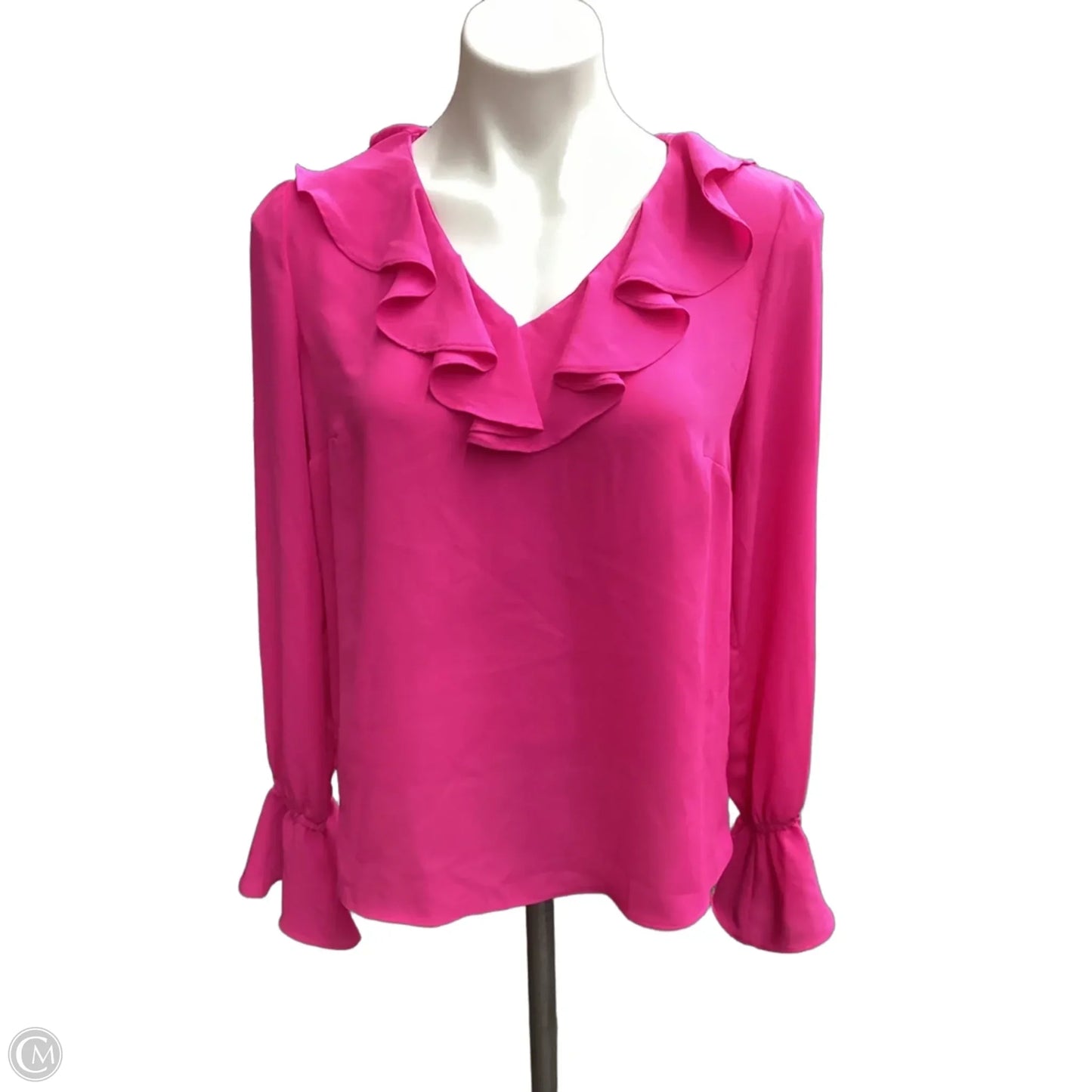 Blouse Long Sleeve By Cece In Pink, Size: S