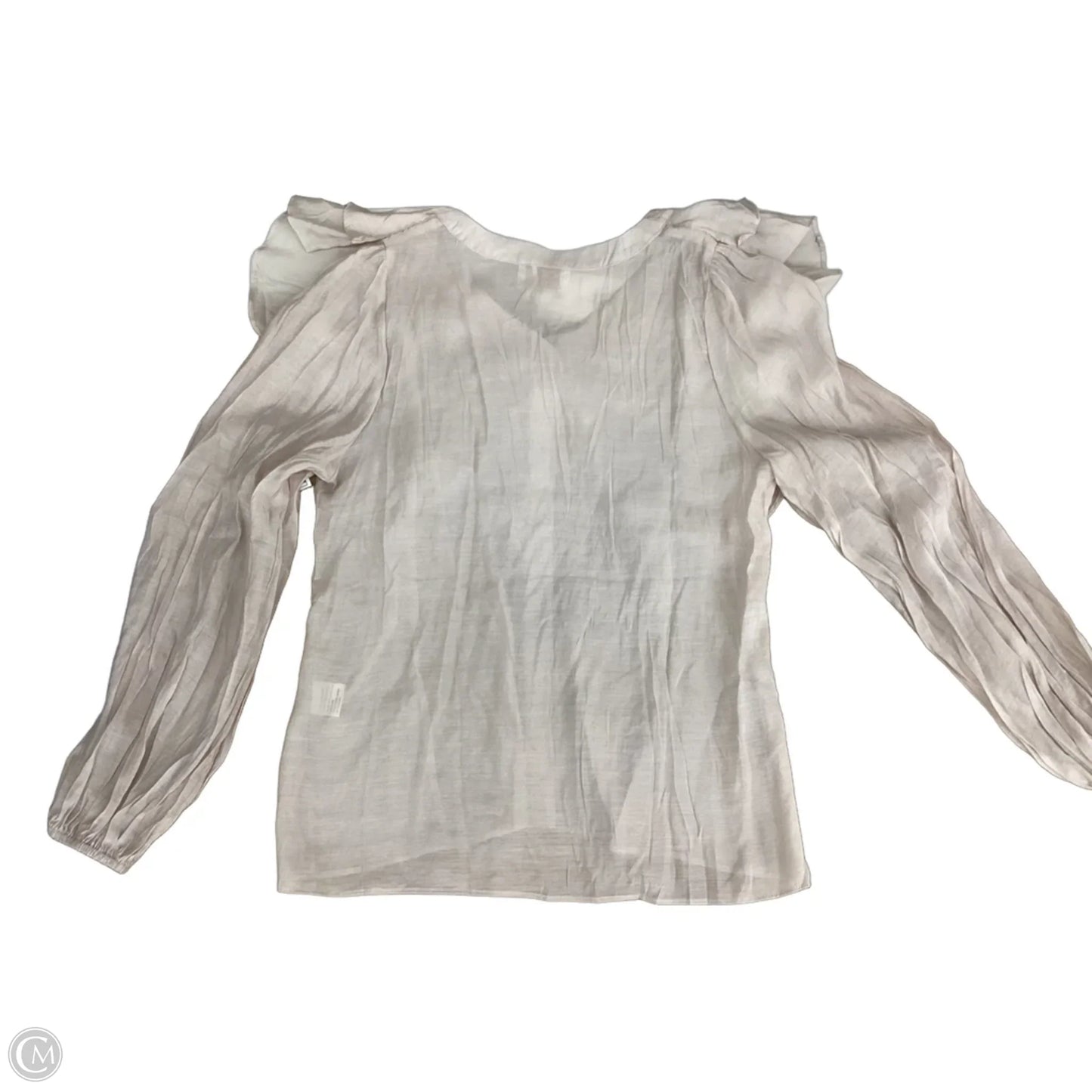 Blouse Long Sleeve By Clothes Mentor In Cream, Size: M