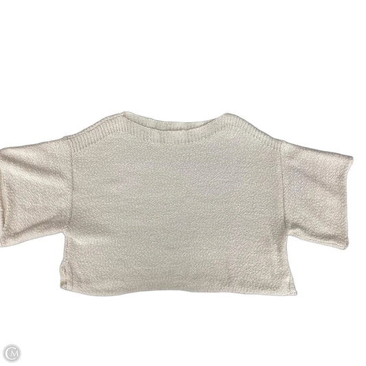 Sweater Short Sleeve By Anthropologie In Cream, Size: Xs