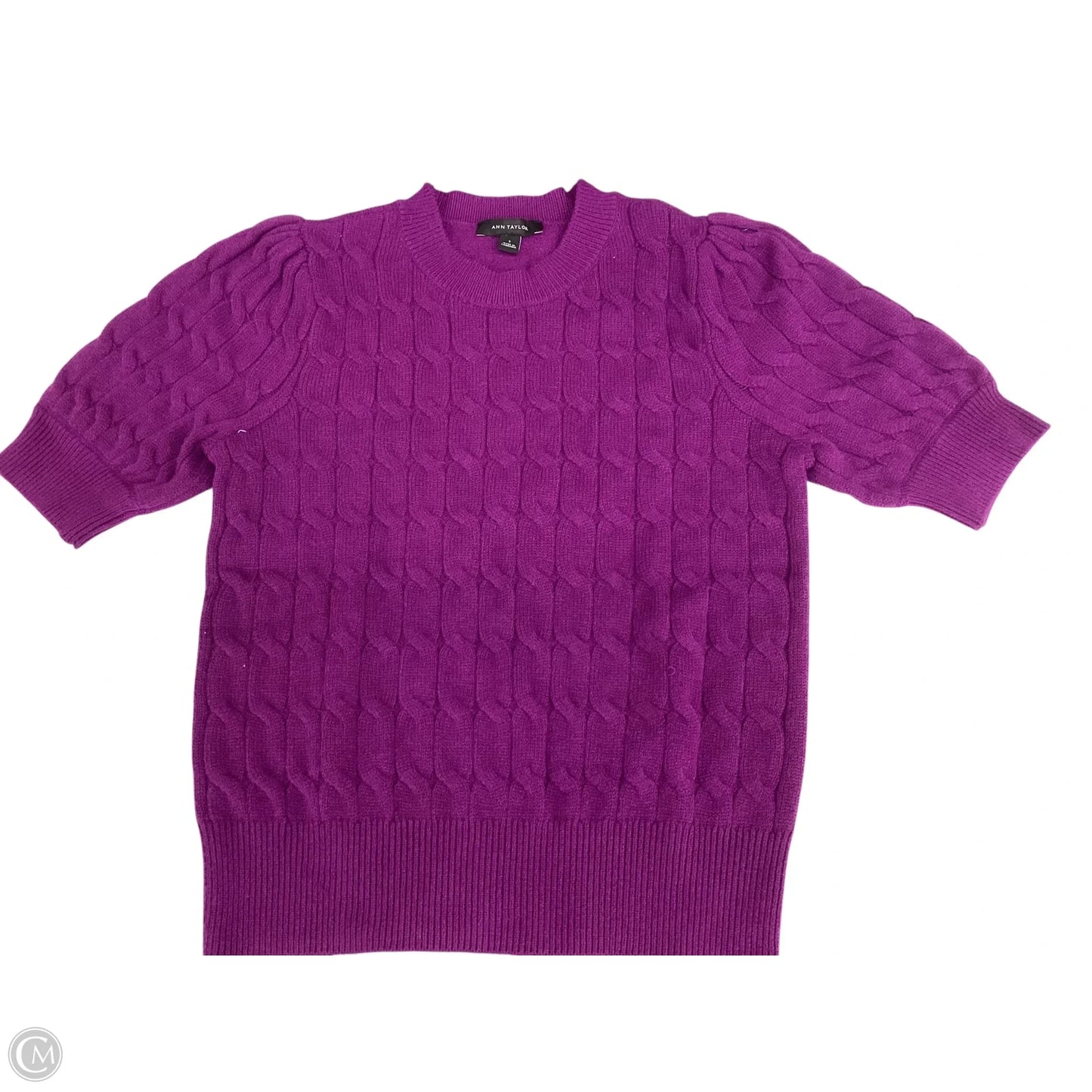 Sweater Short Sleeve By Ann Taylor In Purple, Size: S