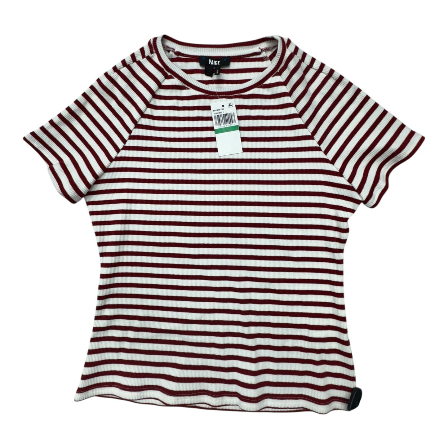 Top Ss By Paige In Red & White Striped Pattern, Size:L