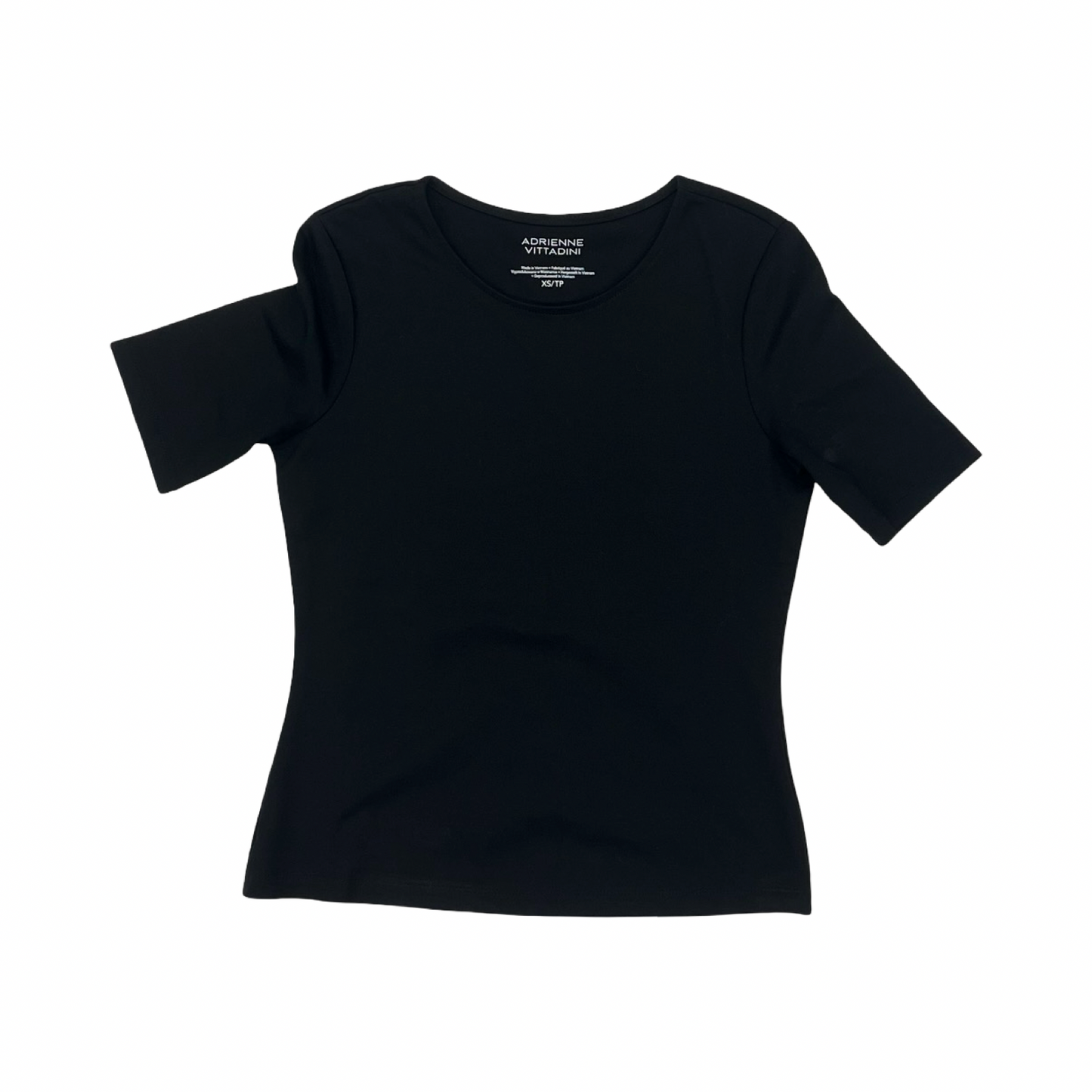 Top Ss By Adrienne Vittadini In Black, Size:Xs