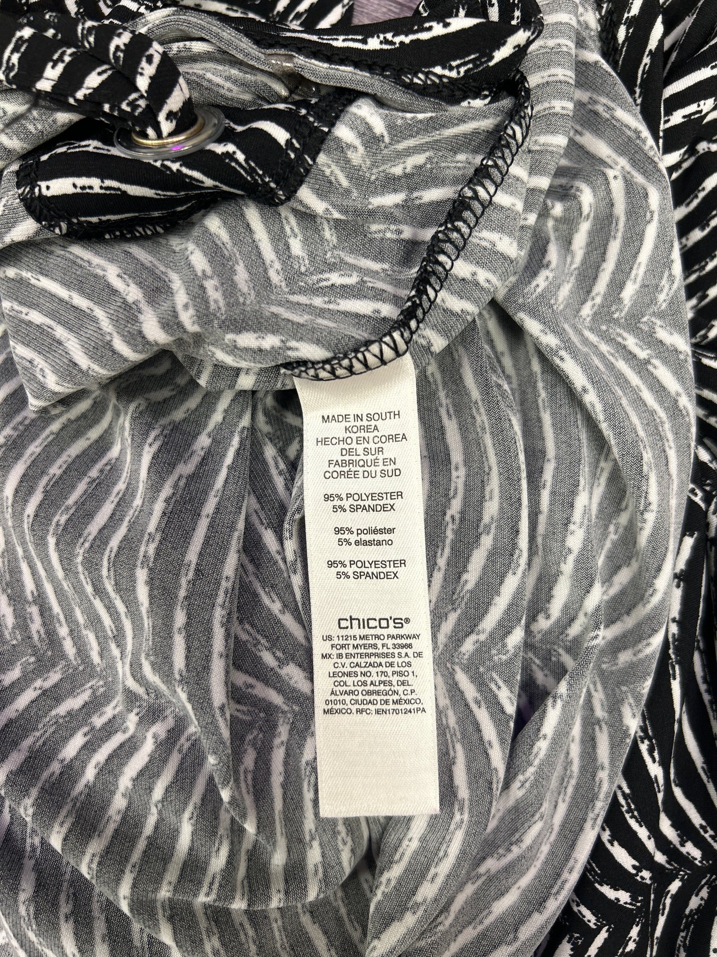 Top Short Sleeve By Chicos In Black, Size: L