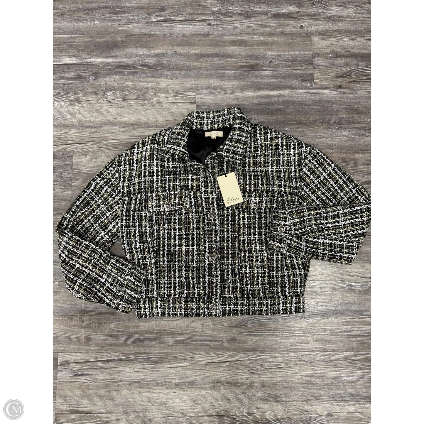 Jacket Other By Elan In Black & White, Size: S