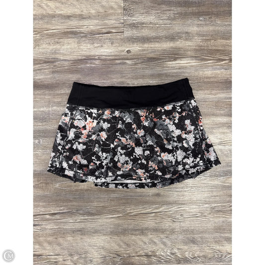 Athletic Skort By Lululemon In Floral Print, Size: 6