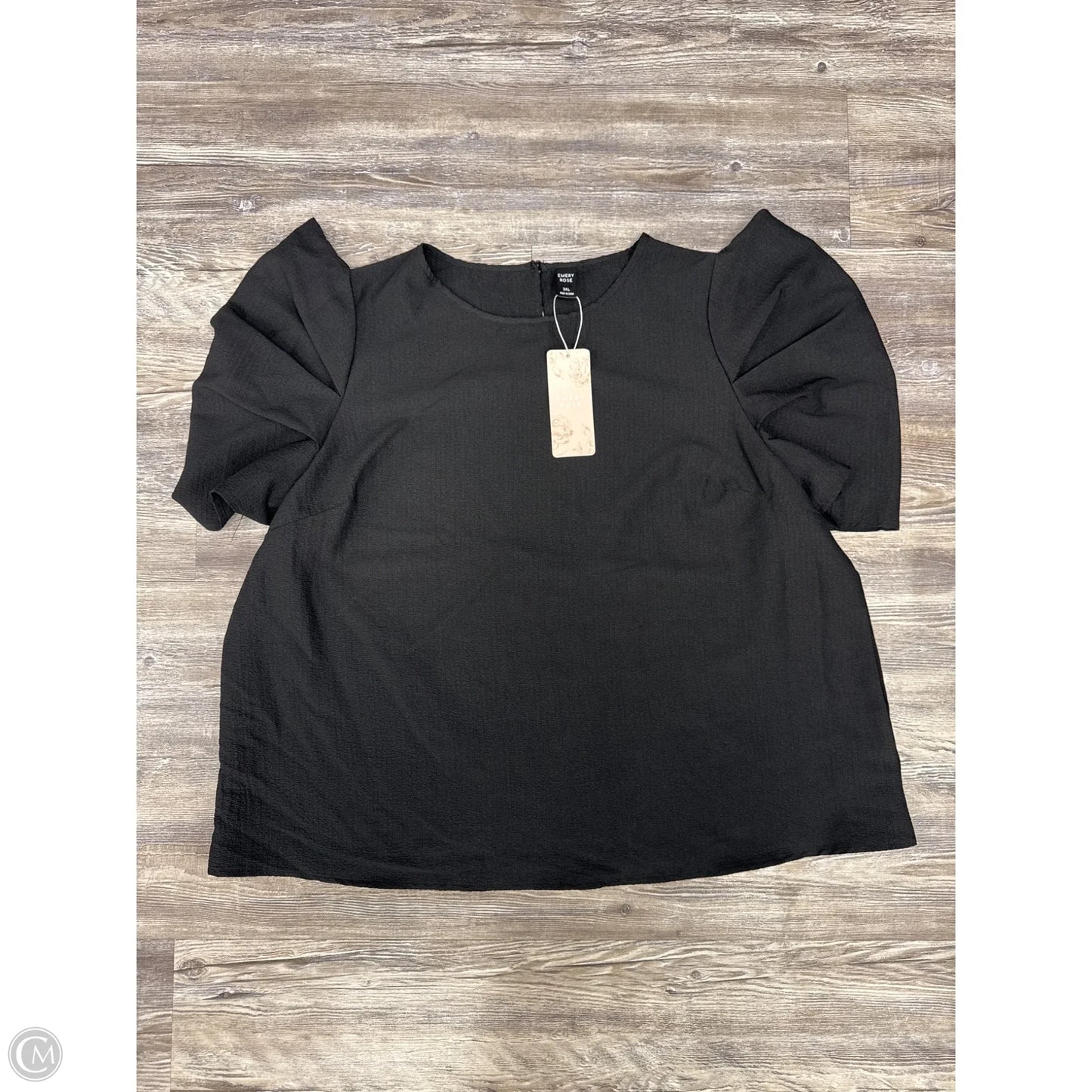 Top Short Sleeve By Emery Rose In Black, Size: 3x