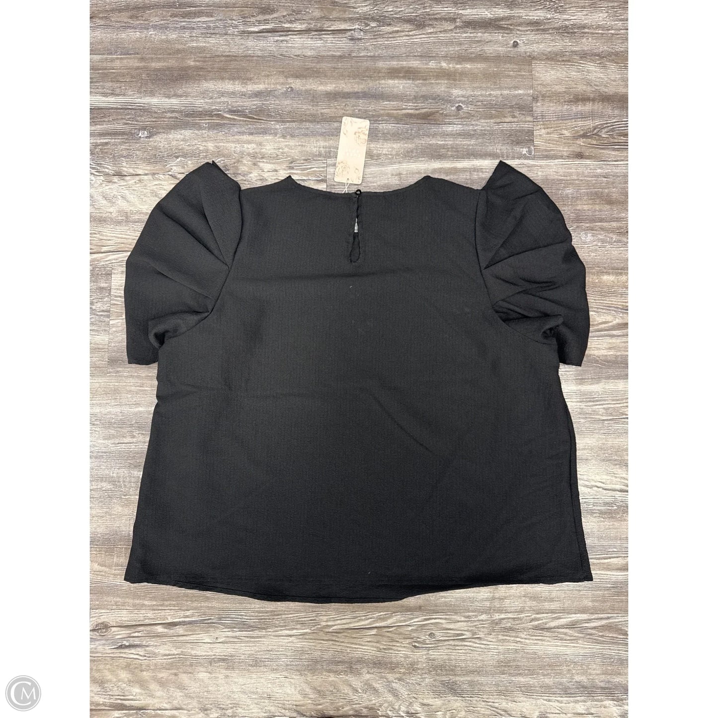 Top Short Sleeve By Emery Rose In Black, Size: 3x