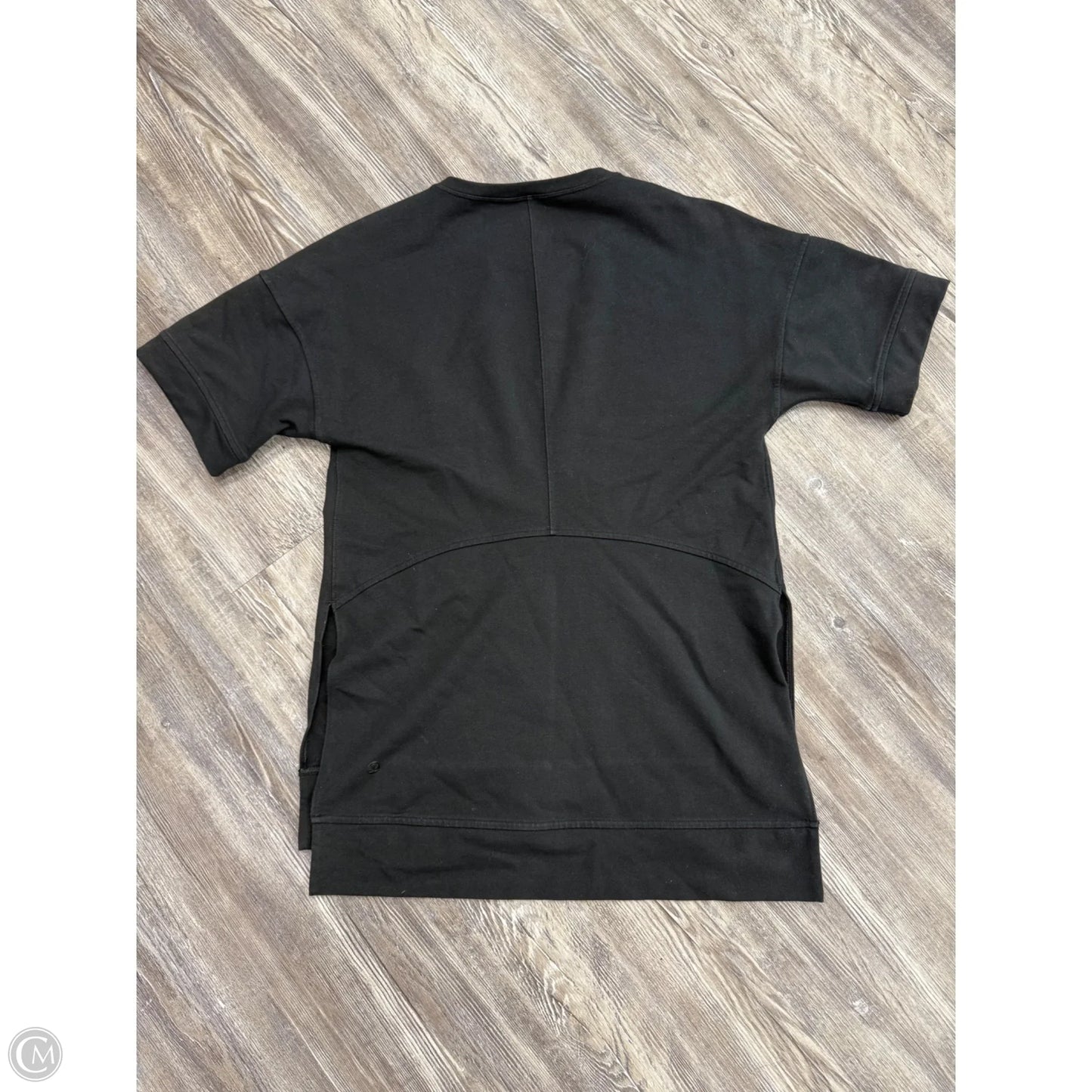 Athletic Top Short Sleeve By Lululemon In Black, Size: Xs