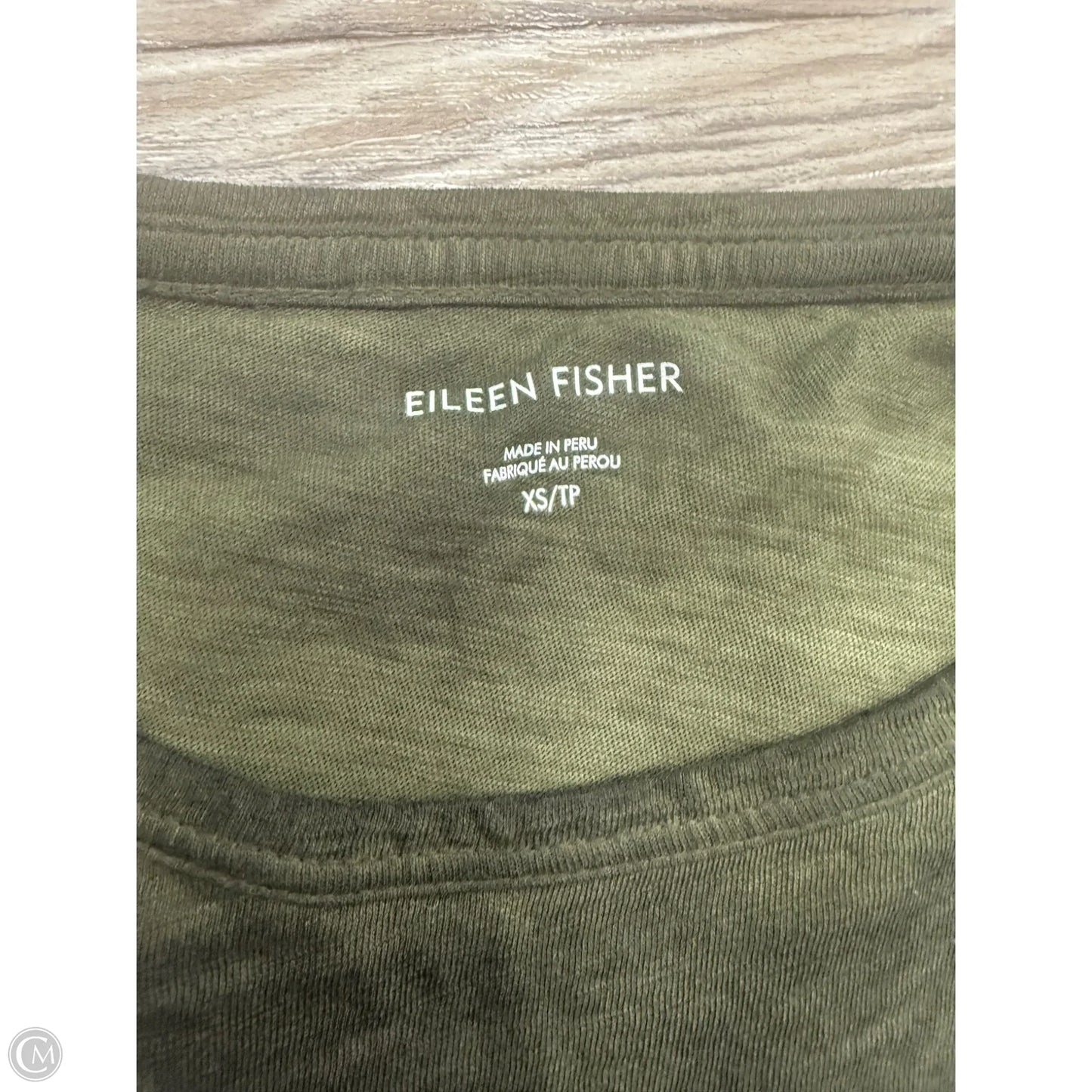 Top Short Sleeve By Eileen Fisher In Green, Size: Xs