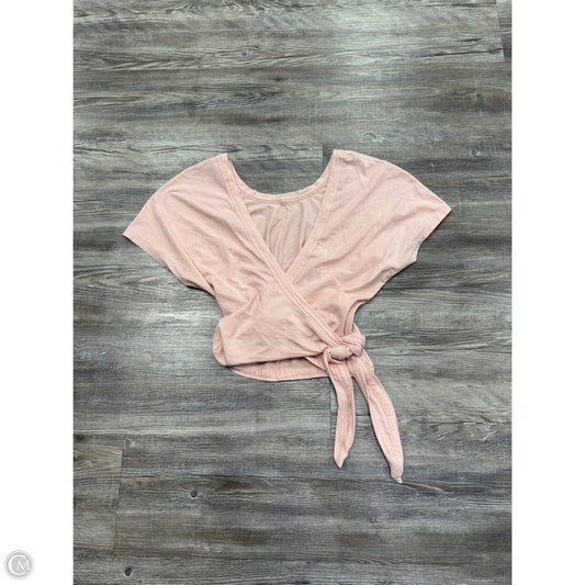 Athletic Top Short Sleeve By Lululemon In Pink, Size: L