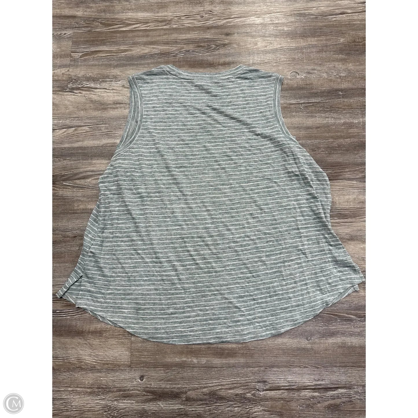 Athletic Tank Top By Athleta In Green & White, Size: 2x
