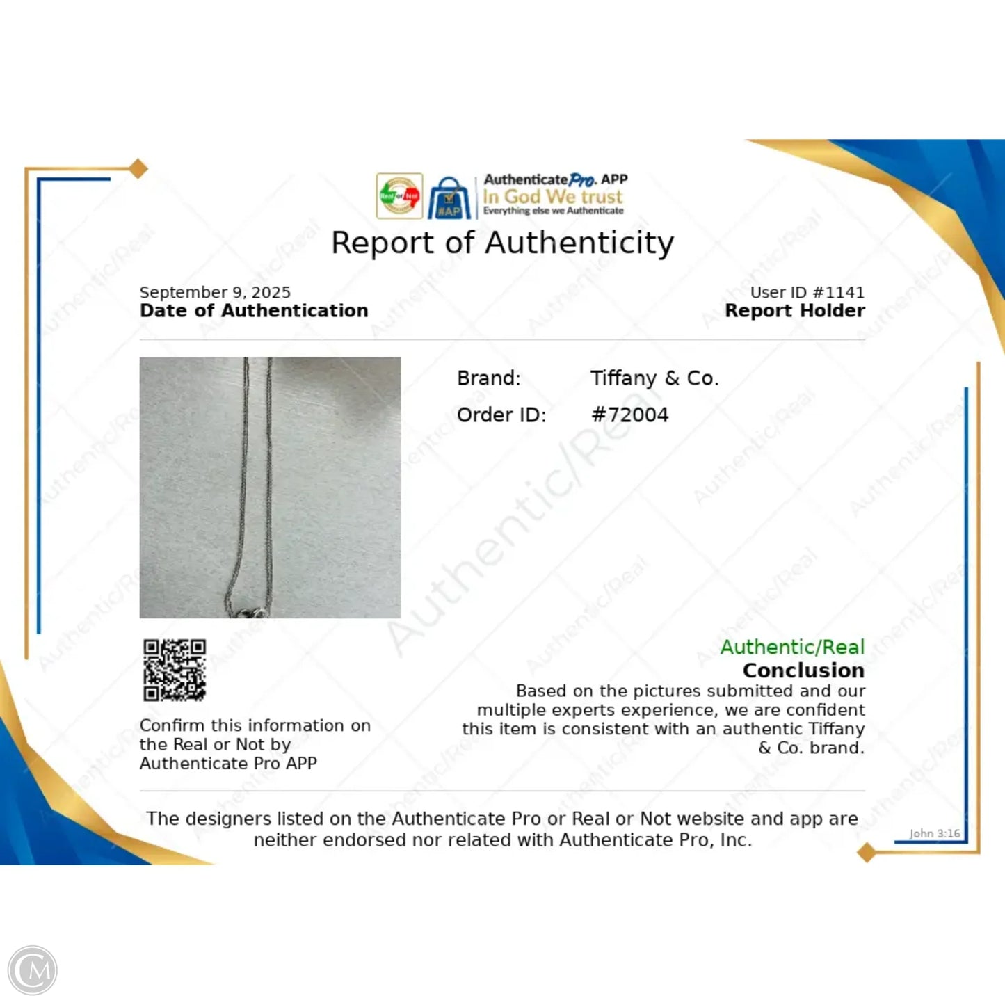 Necklace Luxury Designer By Tiffany And Company