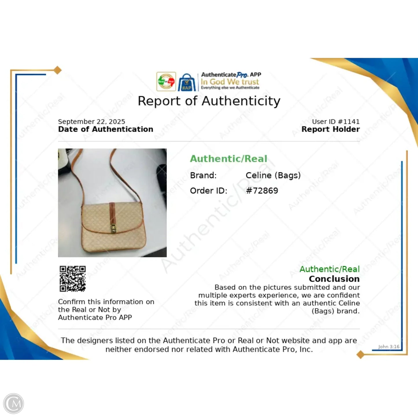 Crossbody Luxury Designer By Celine, Size: Medium