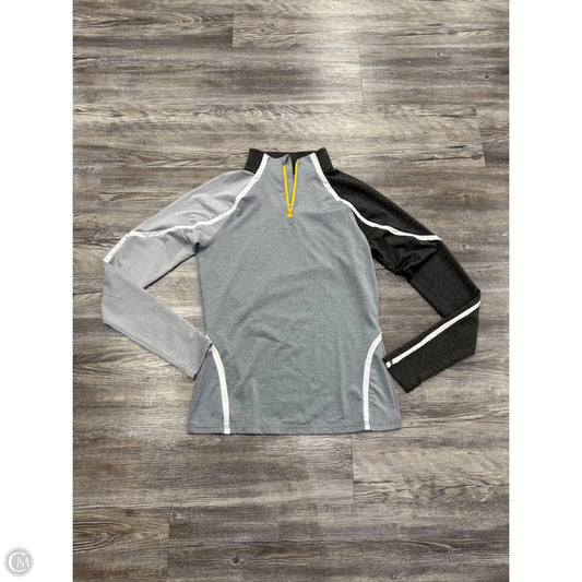 Athletic Top Long Sleeve Collar By G Force In Grey, Size: Xs