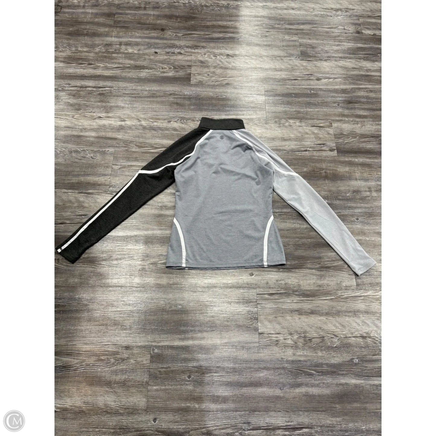 Athletic Top Long Sleeve Collar By G Force In Grey, Size: Xs