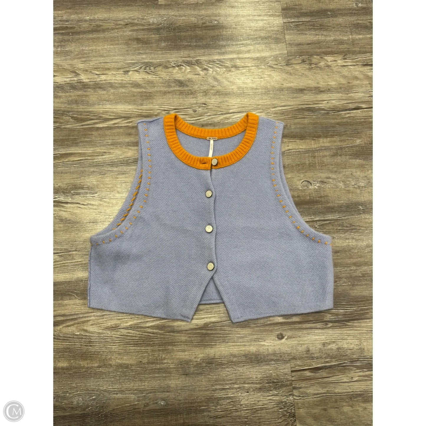 Vest Faux Fur & Sherpa By Free People In Purple & Yellow, Size: L