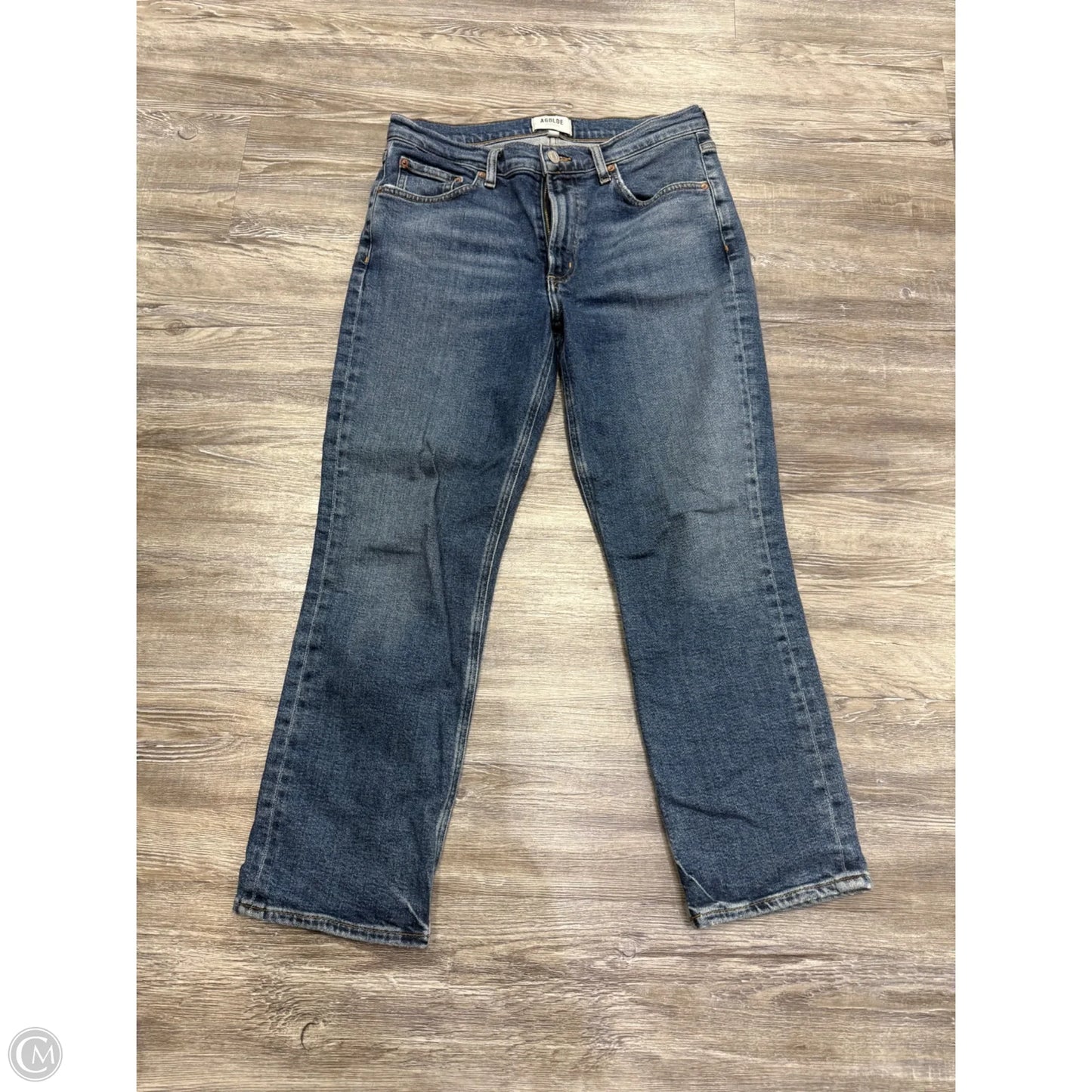 Jeans Straight By Agolde In Blue Denim, Size: 6