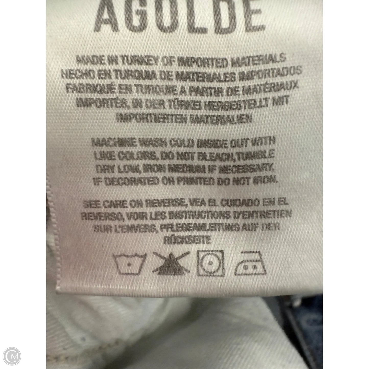 Jeans Straight By Agolde In Blue Denim, Size: 6