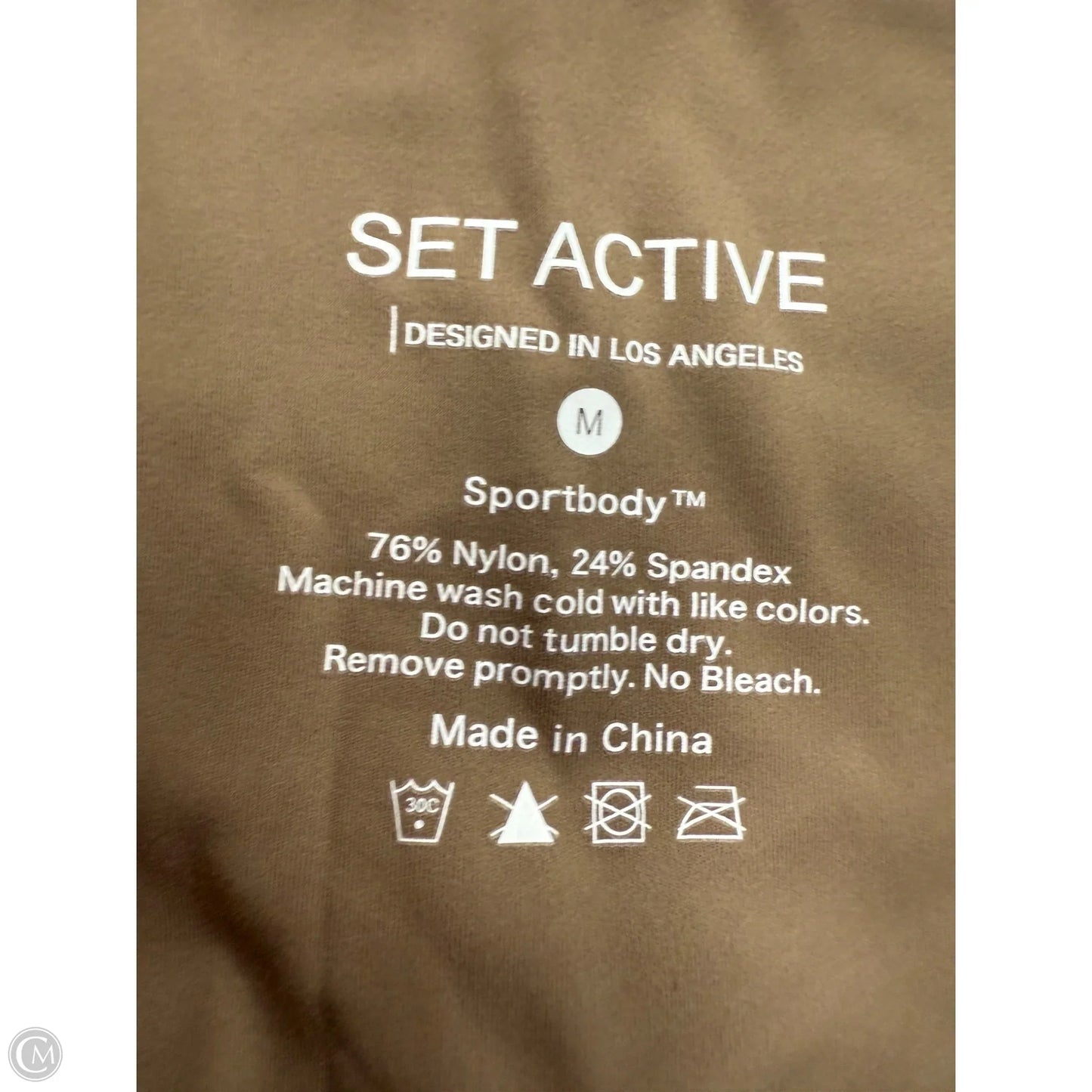Athletic Leggings By Set Active In Tan, Size: M