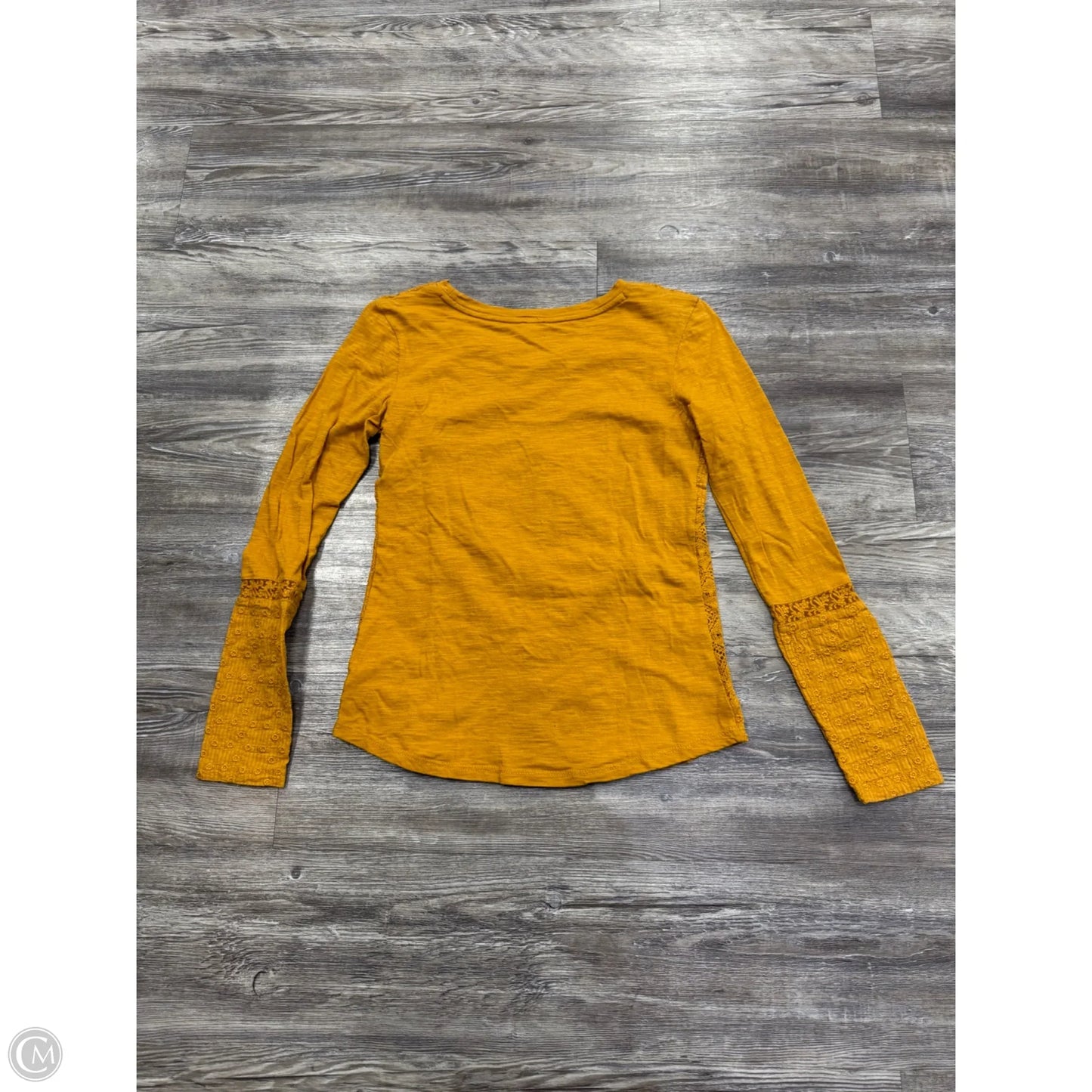 Top Long Sleeve By Eze Sur Mer In Yellow, Size: Xs