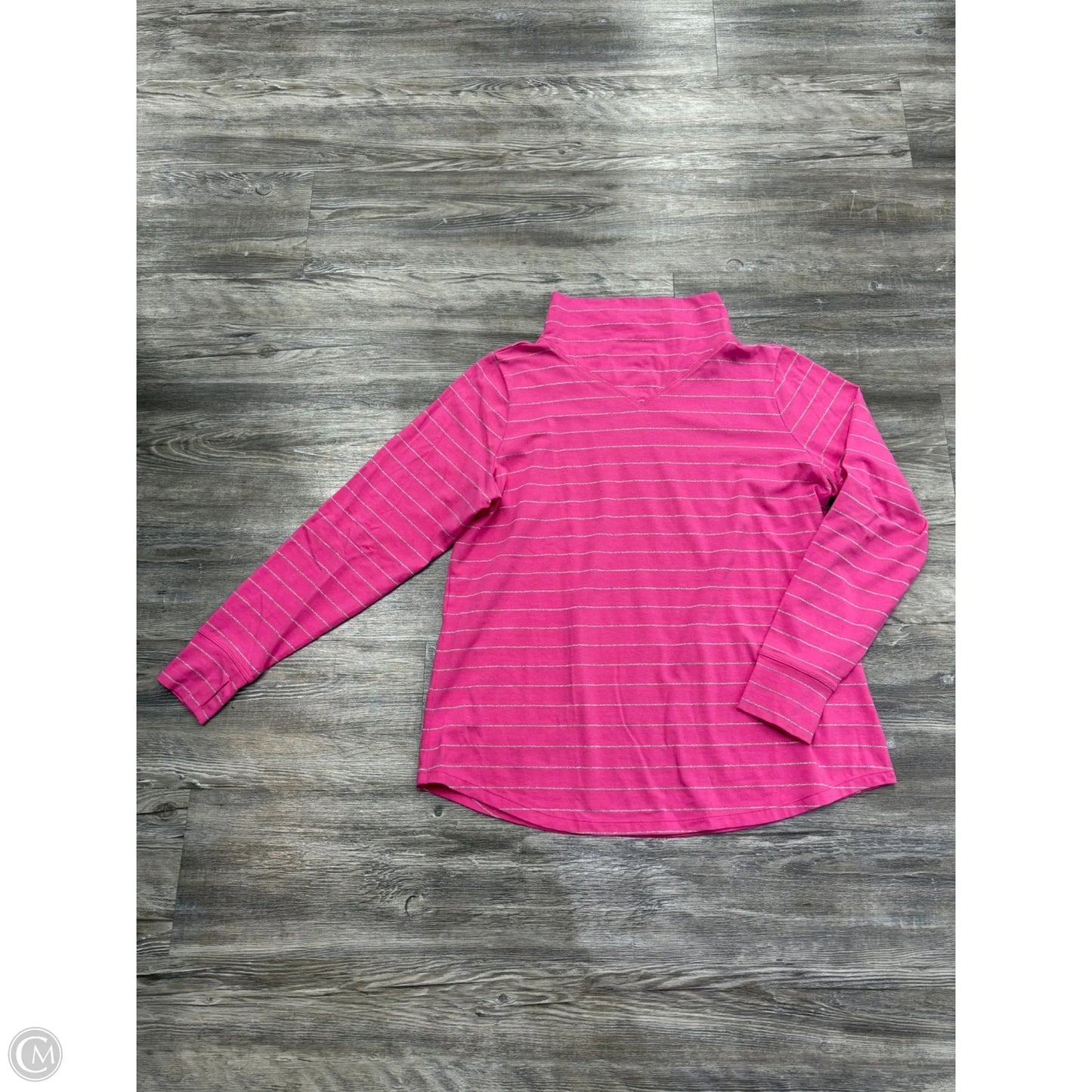 Top Long Sleeve By Talbots In Pink & Silver, Size: 1x