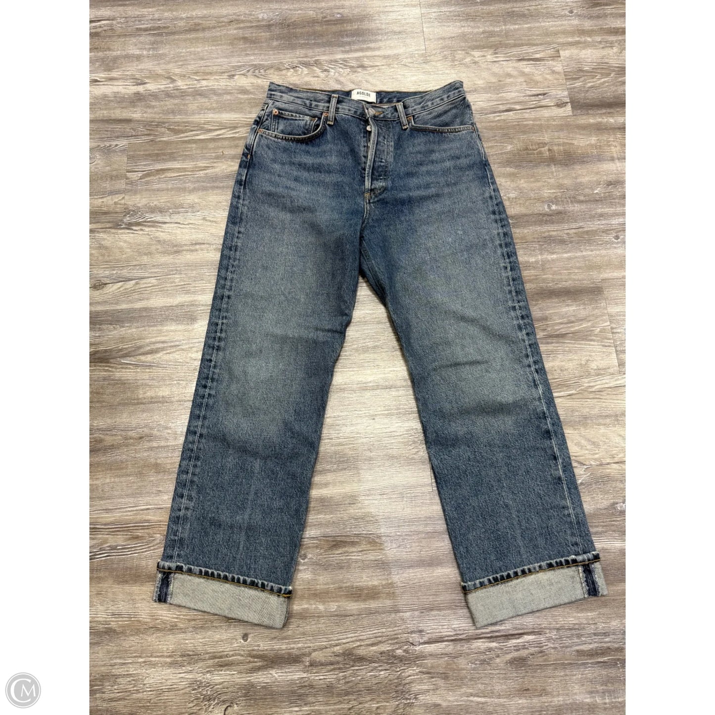 Jeans Cropped By Agolde In Blue Denim, Size: 4