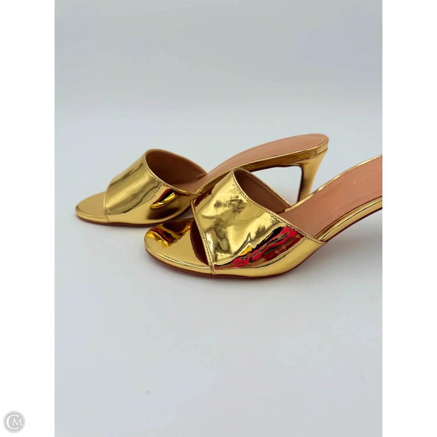 Shoes Heels Kitten By Anthropologie In Gold, Size: 9