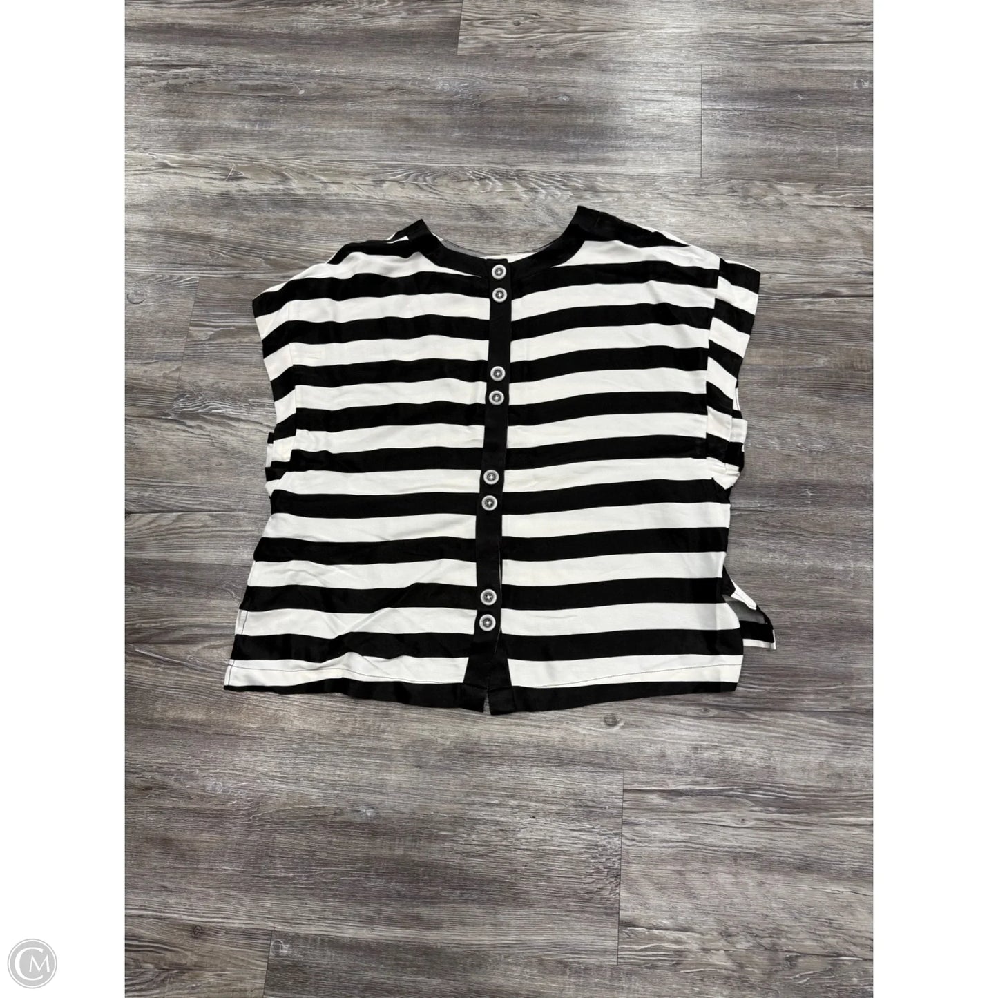 Top Short Sleeve By Maeve In Black & White, Size: M