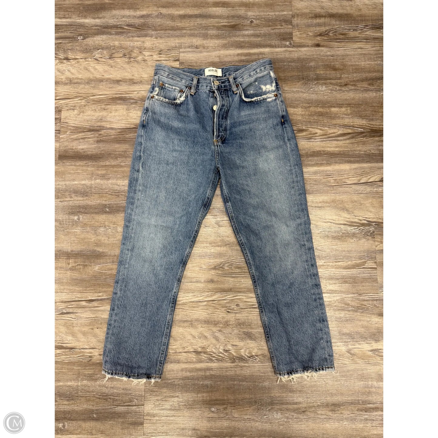 Jeans Straight By Agolde In Blue Denim, Size: 0