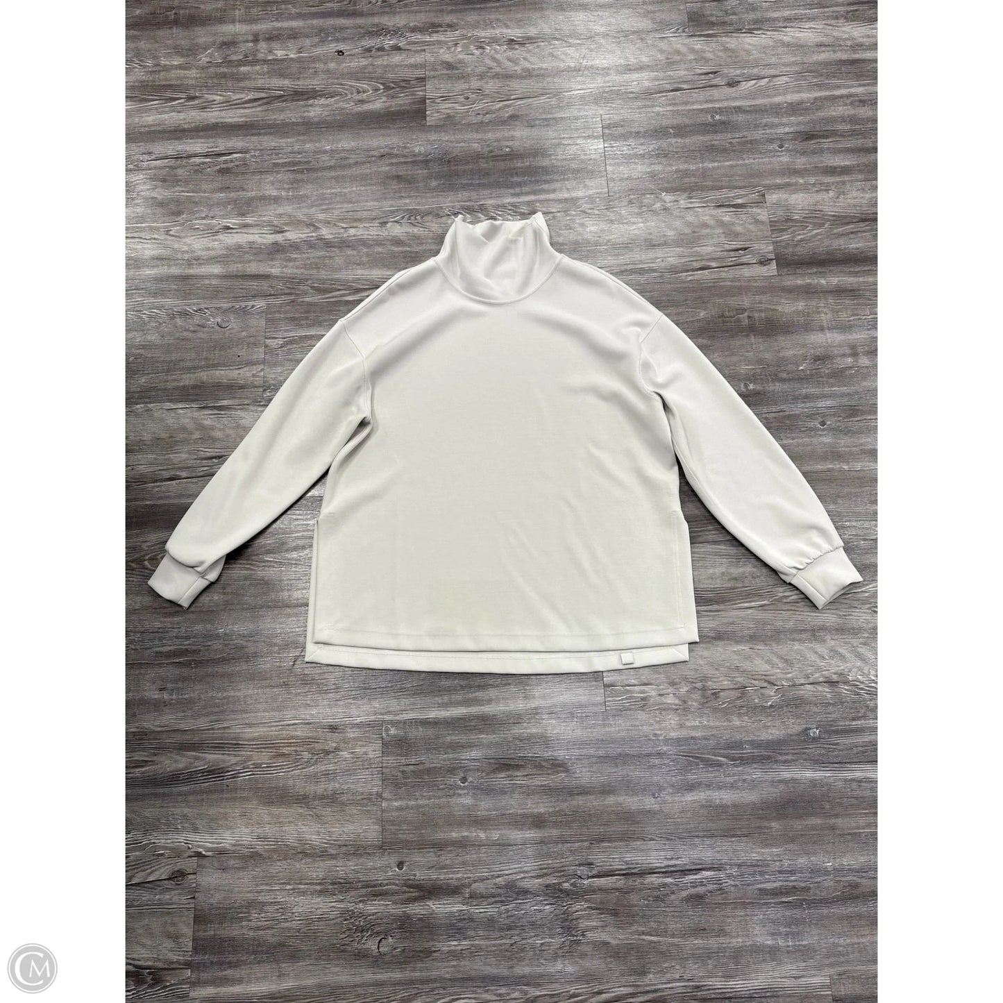 Athletic Top Long Sleeve Collar By Lululemon In Cream, Size: S